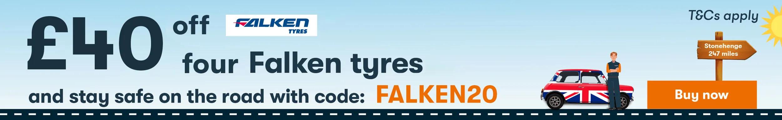 JuLY Up to 15% off 2 falken tyres