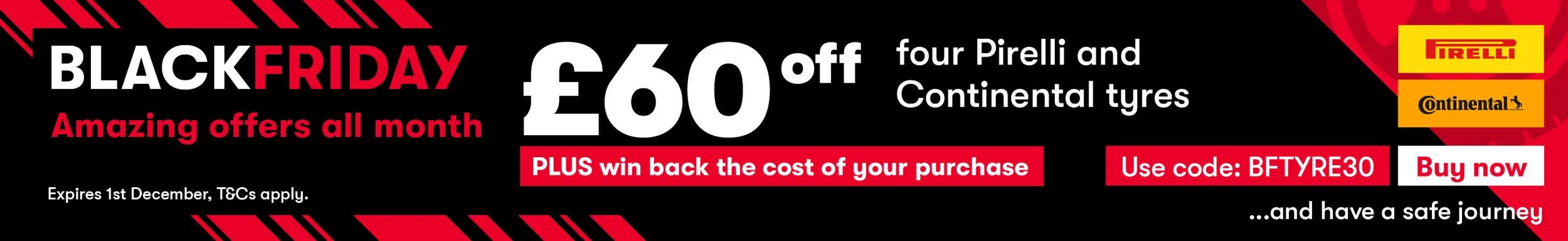 Up to £40 OFF FOUR TYRES 